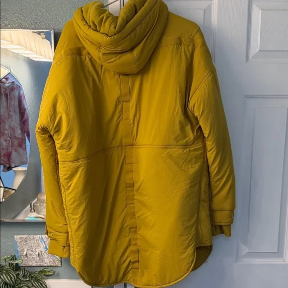 Free People Mustard Yellow Hooded Puffer Jacket - Picture 3 of 3